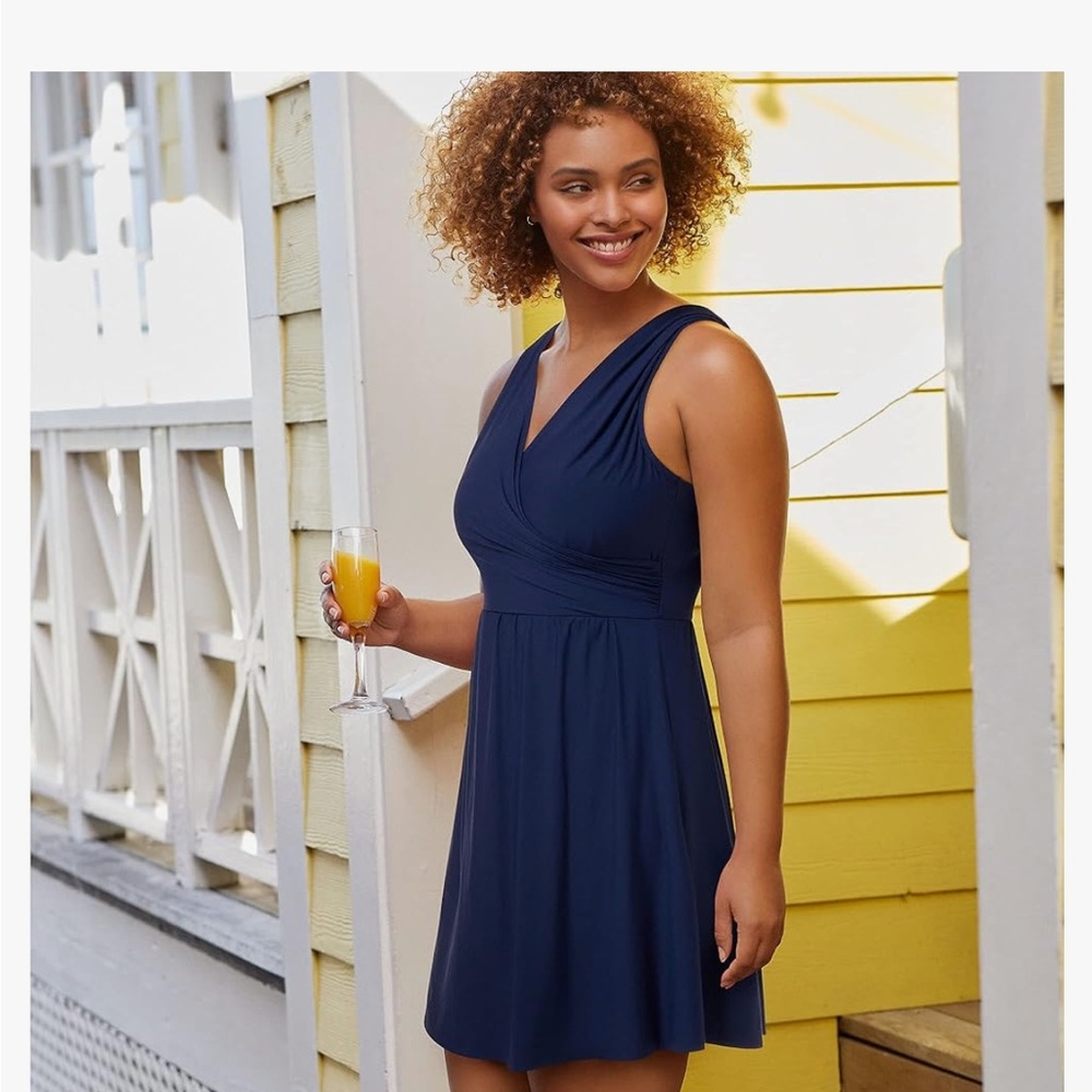 New Lands End Navy Swim dress. 18DD - Picture 3 of 5